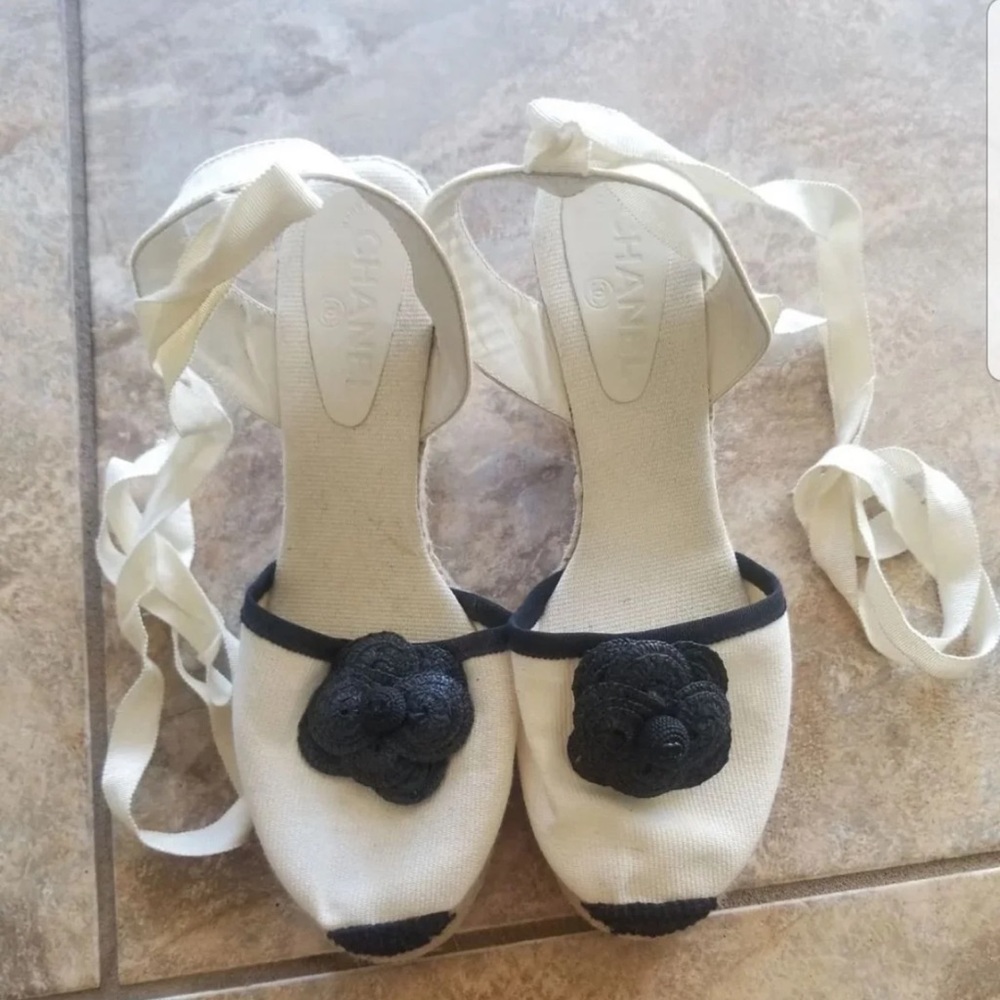 Chanel wedge sandals